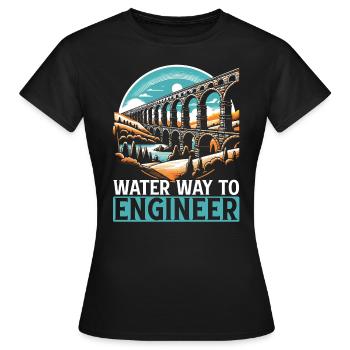 Aqueducs romains Ingénierie romaine Rome antique - T-shirt Femme - noir - Devant - AI Model Female 172 dark (172cm)