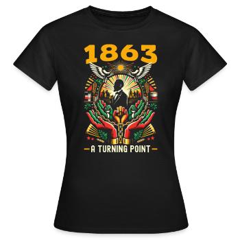 Proclamation d’émancipation African Juneteenth - T-shirt Femme - noir - Devant - AI Model Female 172 dark (172cm)