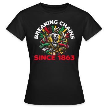 Proclamation d’émancipation African Juneteenth - T-shirt Femme - noir - Devant - AI Model Female 172 dark (172cm)