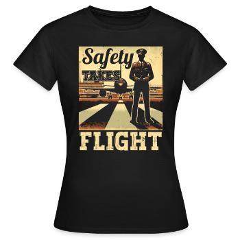 Airport Safety Officer Aviation Airport Jobs - Women's T-Shirt - black - Front - AI Model Female 172 dark (172cm)