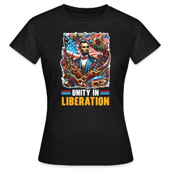 Proclamation d’émancipation Black Pride Juneteenth - T-shirt Femme - noir - Devant - AI Model Female 172 dark (172cm)