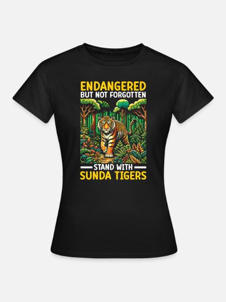 Bedreigde diersoorten Sunda Tiger Animal Rights - Vrouwen T-shirt - zwart