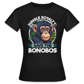 Endangered Species Bonobo Tierrechtsaktivist - Frauen T-Shirt - Schwarz - Vorne - AI Model Female 172 dark (172cm)