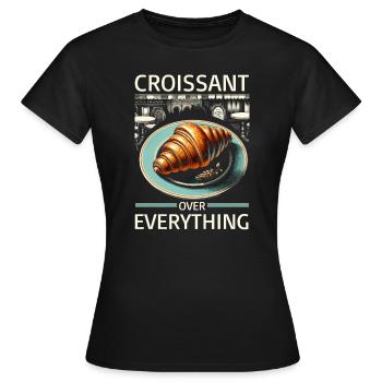 Croissant France Food Foodie Petit-déjeuner français - T-shirt Femme - noir - Devant - AI Model Female 172 dark (172cm)