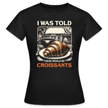 Croissant France Food Foodie Petit-déjeuner français - T-shirt Femme - noir - Devant - AI Model Female 172 dark (172cm)