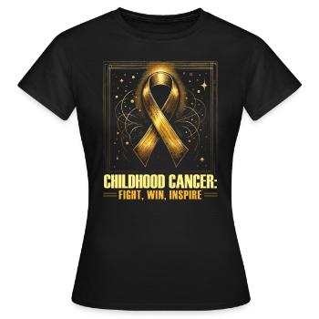 Childhood Cancer Awareness Chemo Fight Cancer - Women's T-Shirt - black - Front - AI Model Female 172 dark (172cm)