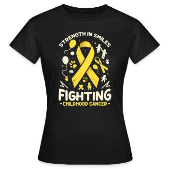 Childhood Cancer Awareness Chemo Fight Cancer - Women's T-Shirt - black - Front - AI Model Female 172 dark (172cm)