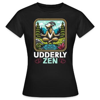 Lustige Ziege Yoga Meditation Yogalehrer Namaste - Frauen T-Shirt - Schwarz - Vorne - AI Model Female 172 dark (172cm)