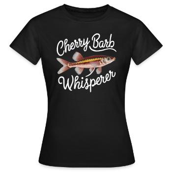 Cerise, Barbe, Poisson, Aquarium, Eau douce, Aquariophilie, - T-shirt Femme - noir - Devant - AI Model Female 172 dark (172cm)