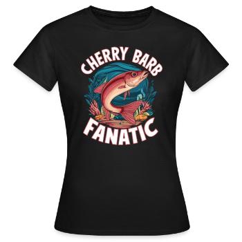 Cerise, Barbe, Poisson, Aquarium, Eau douce, Aquariophilie, - T-shirt Femme - noir - Devant - AI Model Female 172 dark (172cm)