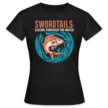 Poisson-épée Aquarium d’eau douce Aquariophile - T-shirt Femme - noir - Devant - AI Model Female 172 dark (172cm)
