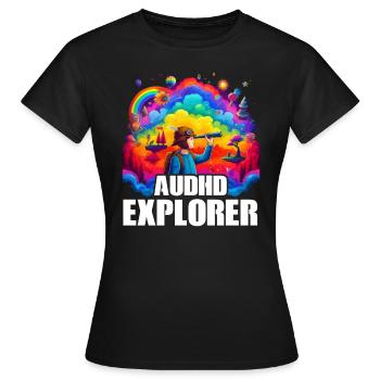 AuDHD Autisme TDAH Spectre autistique Neurodiversité - T-shirt Femme - noir - Devant - AI Model Female 172 dark (172cm)
