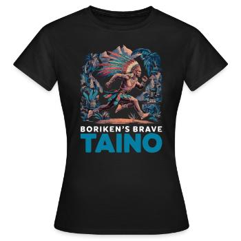 Taino-Indianer Puerto Rico Boricua Puerto-Ricaner - Frauen T-Shirt - Schwarz - Vorne - AI Model Female 172 dark (172cm)