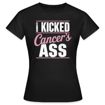 Ruban de sensibilisation au cancer du sein pour les survivantes du cancer - T-shirt Femme - noir - Devant - AI Model Female 172 dark (172cm)