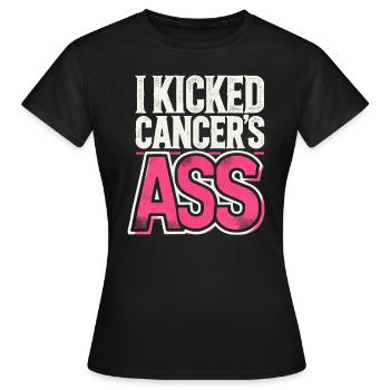 Ruban de sensibilisation au cancer du sein pour les survivantes du cancer - T-shirt Femme - noir - Devant - AI Model Female 172 dark (172cm)