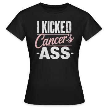 Ruban de sensibilisation au cancer du sein pour les survivantes du cancer - T-shirt Femme - noir - Devant - AI Model Female 172 dark (172cm)