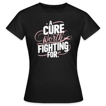Sensibilisation au cancer du sein Soutien au cancer Ruban rose - T-shirt Femme - noir - Devant - AI Model Female 172 dark (172cm)