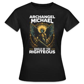 Archange Michel Catholique Christianisme Ange - T-shirt Femme - noir - Devant - AI Model Female 172 dark (172cm)