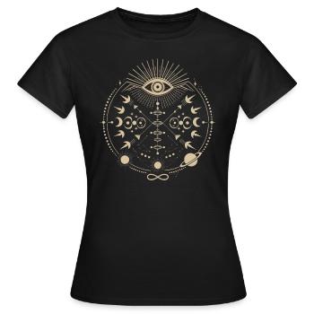 Cosmic Energy Life Energy Universal Force - Women's T-Shirt - black - Front - AI Model Female 172 dark (172cm)