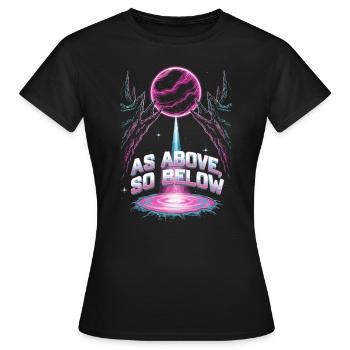 Cosmic Energy Life Energy Universal Force - Women's T-Shirt - black - Front - AI Model Female 172 dark (172cm)