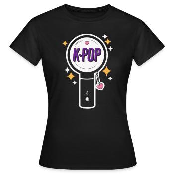 K-Pop Korean Pop Music South Korea Kpop Lightstick - Women's T-Shirt - black - Front - AI Model Female 172 dark (172cm)