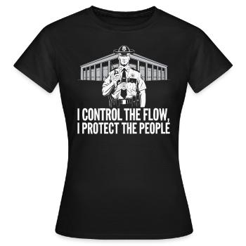 Emplois d’agent des douanes et de la protection des frontières dans les aéroports - T-shirt Femme - noir - Devant - AI Model Female 172 dark (172cm)