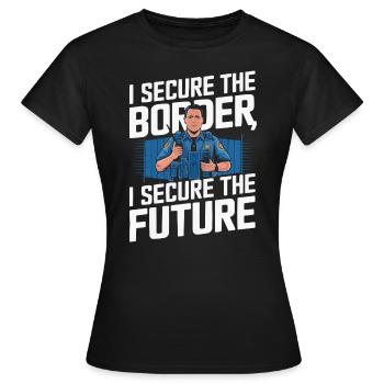 Emplois d’agent des douanes et de la protection des frontières dans les aéroports - T-shirt Femme - noir - Devant - AI Model Female 172 dark (172cm)