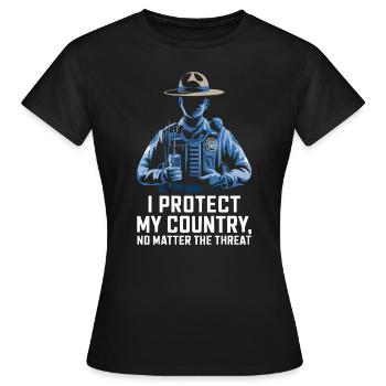 Emplois d’agent des douanes et de la protection des frontières dans les aéroports - T-shirt Femme - noir - Devant - AI Model Female 172 dark (172cm)