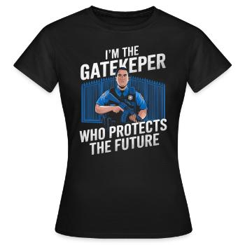 Emplois d’agent des douanes et de la protection des frontières dans les aéroports - T-shirt Femme - noir - Devant - AI Model Female 172 dark (172cm)