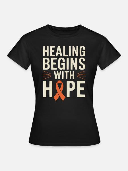Orange Ribbon Bewusstsein für akute myeloische Leukämie - Frauen T-Shirt - Schwarz