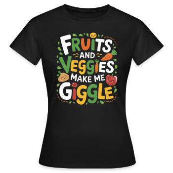 Gesunde Essgewohnheiten für Kinder Essen Sie grün - Frauen T-Shirt - Schwarz - Vorne - AI Model Female 172 dark (172cm)