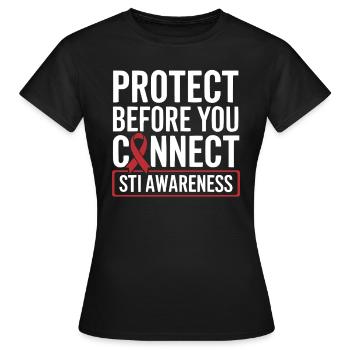 Sensibilisation aux IST Infections transmissibles sexuellement - T-shirt Femme - noir - Devant - AI Model Female 172 dark (172cm)