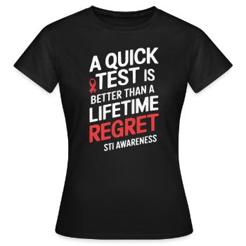 Sensibilisation aux IST Infections transmissibles sexuellement - T-shirt Femme - noir - Devant - AI Model Female 172 dark (172cm)
