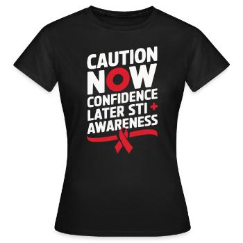 Sensibilisation aux IST Infections transmissibles sexuellement - T-shirt Femme - noir - Devant - AI Model Female 172 dark (172cm)