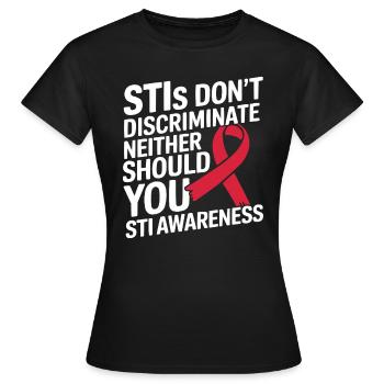 Sensibilisation aux IST Infections transmissibles sexuellement - T-shirt Femme - noir - Devant - AI Model Female 172 dark (172cm)