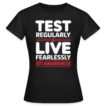 Sensibilisation aux IST Infections transmissibles sexuellement - T-shirt Femme - noir - Devant - AI Model Female 172 dark (172cm)