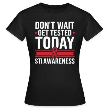 Sensibilisation aux IST Infections transmissibles sexuellement - T-shirt Femme - noir - Devant - AI Model Female 172 dark (172cm)