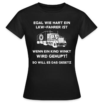 Camionneur klaxonner camionneur longue distance autoroute enfants - T-shirt Femme - noir - Devant - AI Model Female 172 dark (172cm)