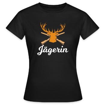 Tueuse Hirschgeweih - T-shirt Femme - noir - Devant - AI Model Female 172 dark (172cm)