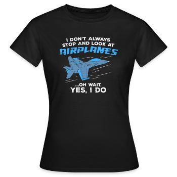 Avion jet de l’armée plane-spotter cadeau - T-shirt Femme - noir - Devant - AI Model Female 172 dark (172cm)