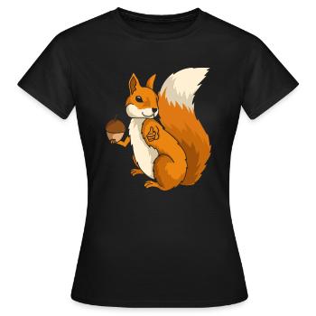 Eichhörnchen Nager Nagetier Waldbewohner Geschenk - Frauen T-Shirt - Schwarz - Vorne - AI Model Female 172 dark (172cm)