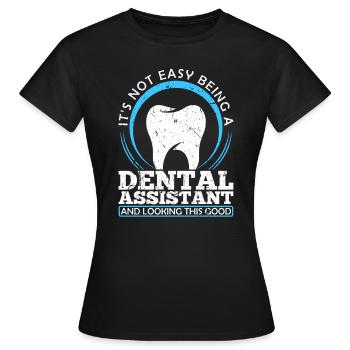 Zahnarzthelferin Zahnarzthelfer Zahnarzt Praxis - Frauen T-Shirt - Schwarz - Vorne - AI Model Female 172 dark (172cm)