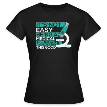 Technicien médical microscope technicien médical - T-shirt Femme - noir - Devant - AI Model Female 172 dark (172cm)