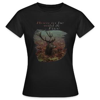 Stag on Hampstead Heath - Women's T-Shirt - black - Front - AI Model Female 172 dark (172cm)