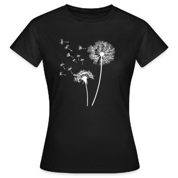 pissenlit chemise dames cadeau motif de fleurs - T-shirt Femme - noir - Devant - AI Model Female 172 dark (172cm)