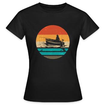 Retro pêcheur - pêcheur sportif et pêcheur amateur - T-shirt Femme - noir - Devant - AI Model Female 172 dark (172cm)