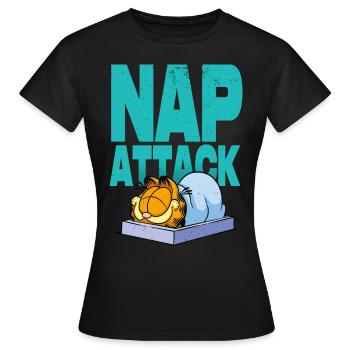 Garfield Sommeil De Midi Naps - T-shirt Femme - noir - Devant - AI Model Female 172 dark (172cm)