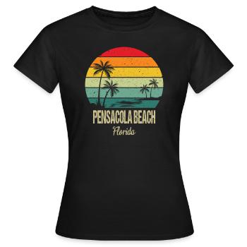 Pensacola Beach Florida Strand Souvenir Urlaub - Frauen T-Shirt - Schwarz - Vorne - AI Model Female 172 dark (172cm)