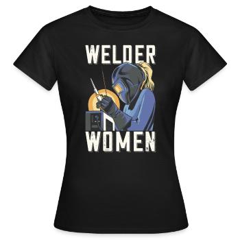 Welder outfit for welders - Women's T-Shirt - black - Front - AI Model Female 172 dark (172cm)