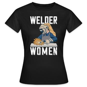 Welder outfit for welders - Women's T-Shirt - black - Front - AI Model Female 172 dark (172cm)
